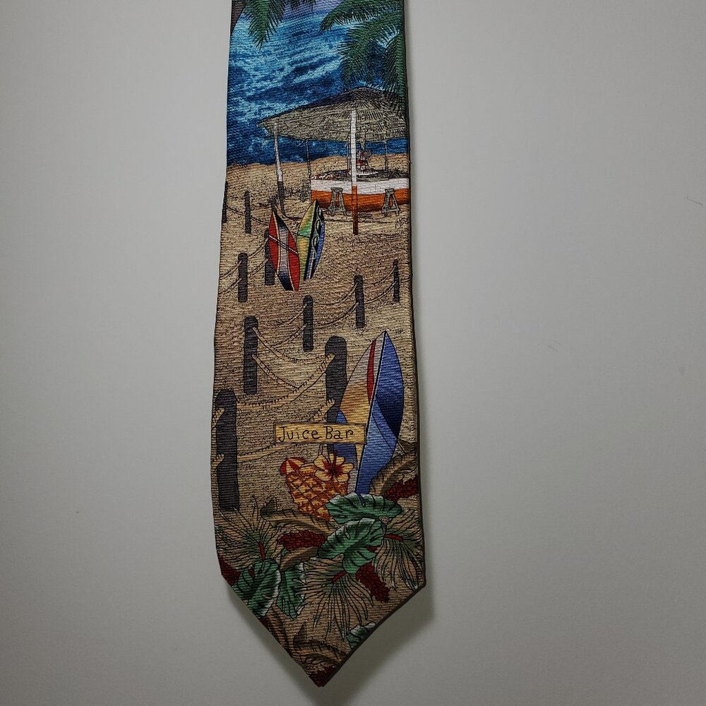 TANGO TROPICAL MENS TIE SKY/OCEAN/BEACH/ PALM TREES ******MADE IN USA******